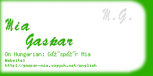 mia gaspar business card